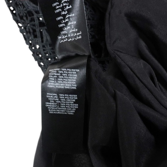 Self Portrait Midi Dress Womens Size 0 Black Abstract Triangle Lace Goth Witch - Picture 5 of 6
